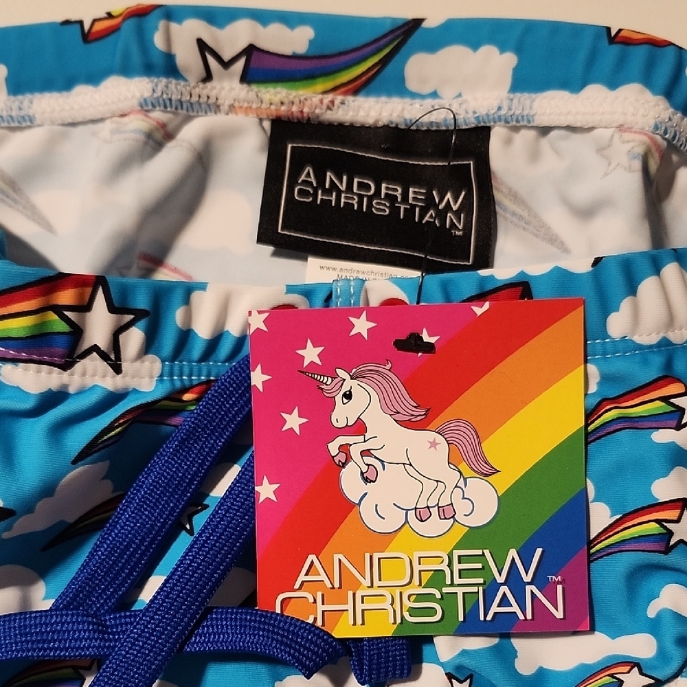 Andrew Christian Fun Blue Swimsiit - Picture 2 of 4